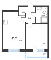 1 ккв № 212 Корп.: 1 , Секция 1  в ЖК Дыбенко Парк