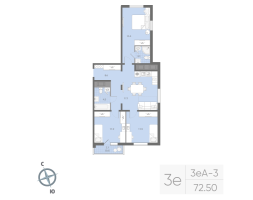 4 ккв (Евро) № 772 Корп.: 1 , Секция 3  в ЖК Дыбенко Парк