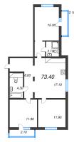 4 ккв (Евро) № 884 Корп.: 1 , Секция 3  в ЖК Дыбенко Парк