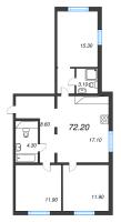 4 ккв (Евро) № 814 Корп.: 1 , Секция 3  в ЖК Дыбенко Парк