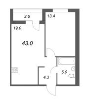 2 ккв (Евро) № 98 Корп.: 1 , Секция А  в ЖК Дзета