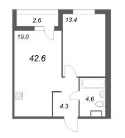2 ккв (Евро) № 183 Корп.: 1 , Секция А  в ЖК Дзета