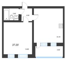 2 ккв (Евро) № 270 Корп.: 1 , Секция 8  в ЖК ЭКО Квартал NEGA