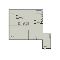 1 ккв № 4 Корп.: 3 , Секция 1  в ЖК Эдельвейс.Выборг