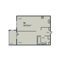 2 ккв (Евро) № 3 Корп.: 4 , Секция 1  в ЖК Эдельвейс.Выборг