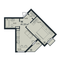 1 ккв № 96 Корп.: 1 , Секция 2  в ЖК Эдельвейс.Янино