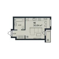 Студия № 6 Корп.: 1 , Секция 1  в ЖК Эдельвейс.Янино