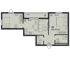 3 ккв (Евро) № 17 Корп.: 1 , Секция 2  в ЖК Эдельвейс.Янино