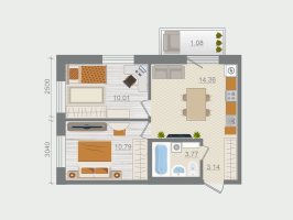 2 ккв № 74 Корп.: 1.4 , Секция 1  в ЖК Эко Квартал Гармония