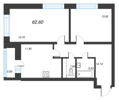 2 ккв № 7 Корп.: 1.1 , Секция 1  в ЖК Эко Квартал Гармония