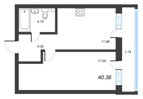 1 ккв № 2 Корп.: 1.3 , Секция 1  в ЖК Эко Квартал Гармония