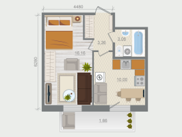 1 ккв № 109 Корп.: 1.4 , Секция 1  в ЖК Эко Квартал Гармония