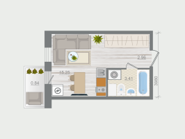 Студия № 88 Корп.: 1.4 , Секция 1  в ЖК Эко Квартал Гармония