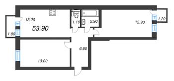 2 ккв № 157 Корп.: 1 , Секция 5  в ЖК Эко Квартал Нега