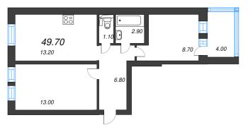 2 ккв № 169 Корп.: 1 , Секция 5  в ЖК Эко Квартал Нега