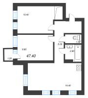 3 ккв (Евро) № 129 Корп.: 1 , Секция 4  в ЖК Эко Квартал Нега