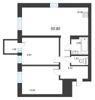 3 ккв (Евро) № 205 Корп.: 1 , Секция 7  в ЖК Эко Квартал Нега