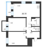 3 ккв (Евро) № 221 Корп.: 1 , Секция 7  в ЖК Эко Квартал Нега