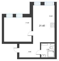 1 ккв № 148 Корп.: 1 , Секция 4  в ЖК Эко Квартал Нега