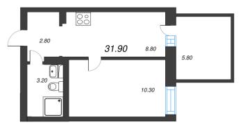 1 ккв № 174 Корп.: 1 , Секция 6  в ЖК Эко Квартал Нега