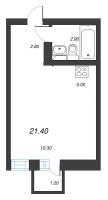 Студия № 271 Корп.: 1 , Секция 8  в ЖК Эко Квартал Нега