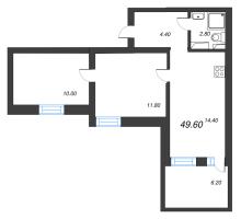 2 ккв № 196 Корп.: 1 , Секция 7  в ЖК Эко Квартал Нега