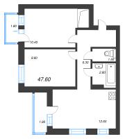 2 ккв № 153 Корп.: 1 , Секция 4  в ЖК Эко Квартал Нега