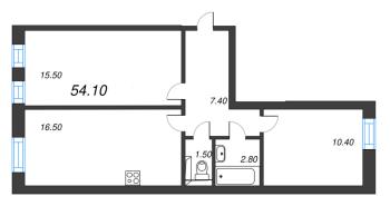 3 ккв (Евро) № 204 Корп.: 1 , Секция 7  в ЖК Эко Квартал Нега