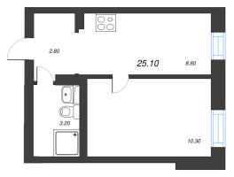 1 ккв № 186 Корп.: 1 , Секция 6  в ЖК Эко Квартал Нега