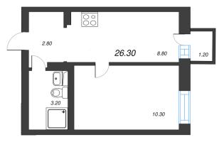 1 ккв № 159 Корп.: 1 , Секция 5  в ЖК Эко Квартал Нега