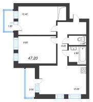 2 ккв № 145 Корп.: 1 , Секция 4  в ЖК Эко Квартал Нега