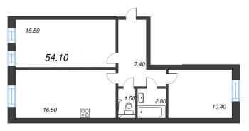 3 ккв (Евро) № 228 Корп.: 1 , Секция 7  в ЖК Эко Квартал Нега