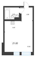 Студия № 41 Корп.: 1 , Секция 2  в ЖК Эко Квартал Нега