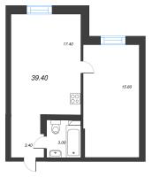 2 ккв (Евро) № 225 Корп.: 1 , Секция 7  в ЖК Эко Квартал Нега