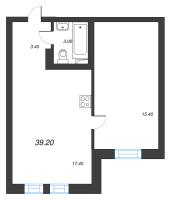 2 ккв (Евро) № 149 Корп.: 1 , Секция 4  в ЖК Эко Квартал Нега
