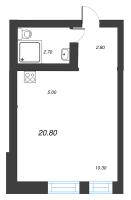 Студия № 77 Корп.: 1 , Секция 3  в ЖК Эко Квартал Нега