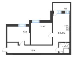 2 ккв № 121 Корп.: 1 , Секция 4  в ЖК Эко Квартал Нега