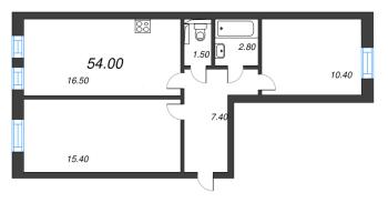 3 ккв (Евро) № 146 Корп.: 1 , Секция 4  в ЖК Эко Квартал Нега