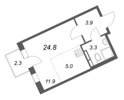 Студия № 117 Корп.: 2 , Секция 7  в ЖК Экография