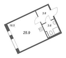 Студия № 1 Корп.: 6 , Секция 1  в ЖК Экография