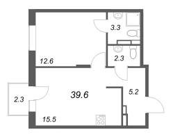2 ккв (Евро) № 94 Корп.: 2 , Секция 6  в ЖК Экография