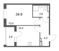 1 ккв № 44 Корп.: 6 , Секция 2  в ЖК Экография