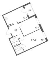 2 ккв № 31 Корп.: 2 , Секция 2  в ЖК Экография