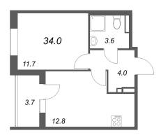 1 ккв № 53 Корп.: 6 , Секция 2  в ЖК Экография