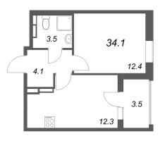 1 ккв № 51 Корп.: 1 , Секция 3  в ЖК Экография