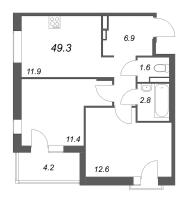 2 ккв № 52 Корп.: 6 , Секция 2  в ЖК Экография