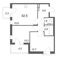 3 ккв (Евро) № 13 Корп.: 2 , Секция 1  в ЖК Экография