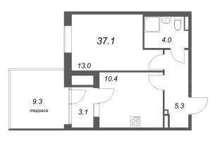 1 ккв № 32 Корп.: 6 , Секция 2  в ЖК Экография