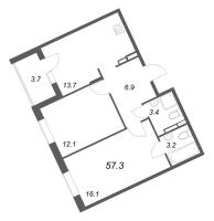 2 ккв № 32 Корп.: 2 , Секция 2  в ЖК Экография