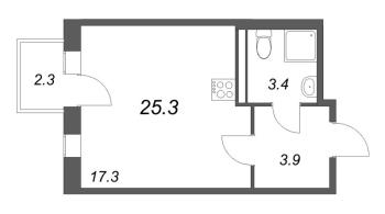 Студия № 25 Корп.: 7 , Секция 1  в ЖК Экография